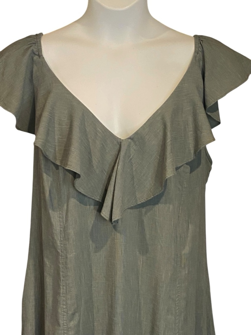 Universal Thread NWT Green Ruffle Maxi Dress Womens Plus Size XXL Cotton Rayon - Picture 4 of 10